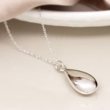 Sterling Silver Simple Teardrop Pendant Necklace by Peace of Mind